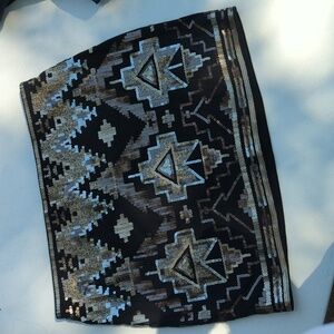 Express Tribal Black Mini skirt Small